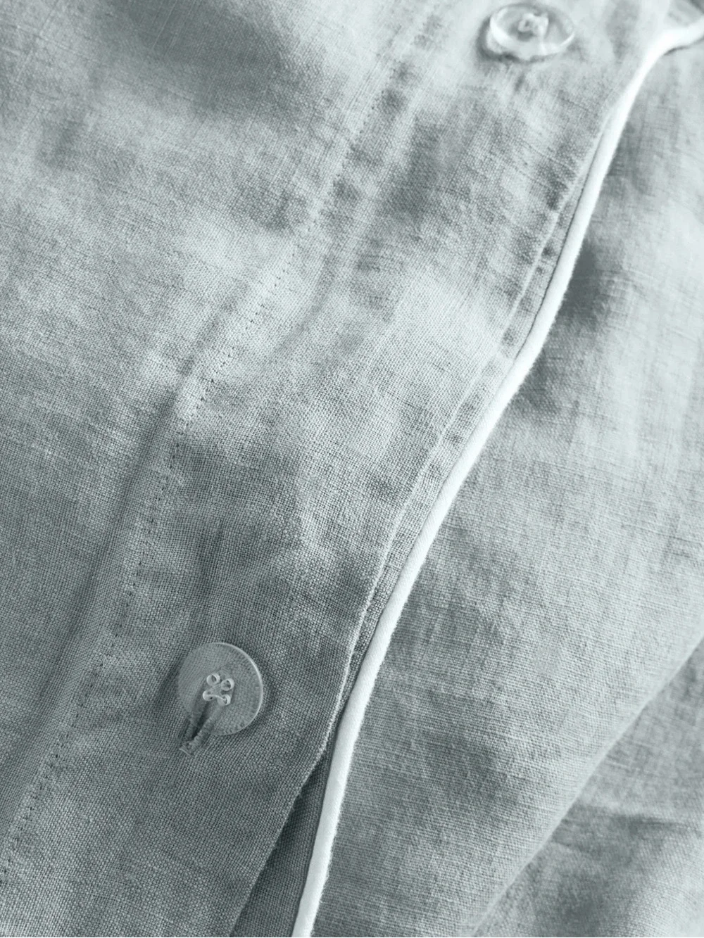 NWOT Quince European Linen Piped 1 Piece Duvet Cover, Full/Queen